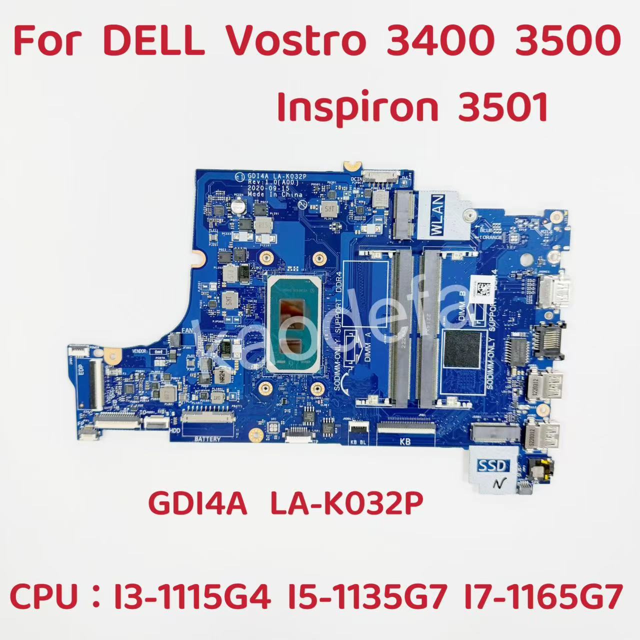 Intel Cpu Core I7 - GDI4A LA-K032P DELL Vostro 15 3501