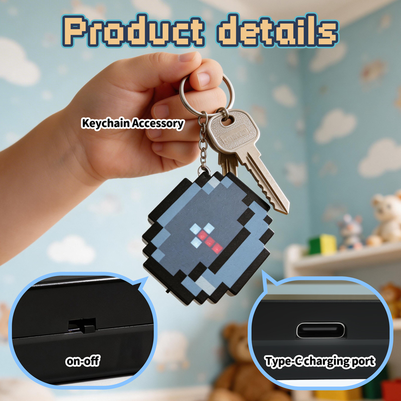 Gaming Accessories For Gaming Setup - 2026 신형 충전식 픽셀 나침반 열쇠고리