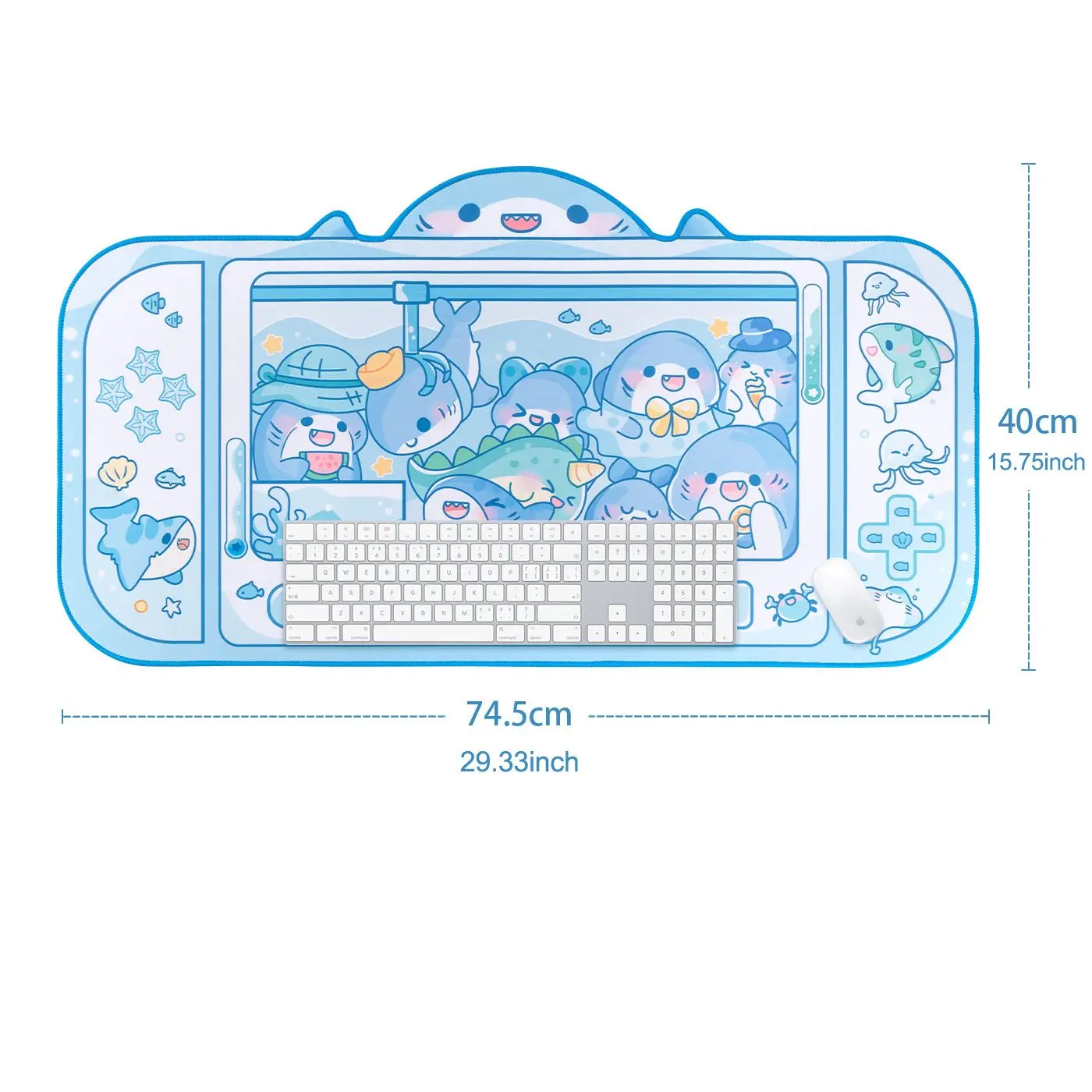 초대형 만화 고무 게임용 마우스 패드 귀여운 하늘색 상 - Gaming Accessories For Your Desk 리뷰 및 가격