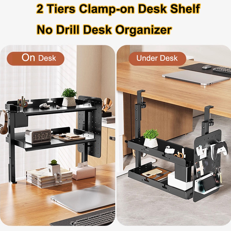 클램프형 14인치 책상 위/아래 2단 선반 유닛 (테이 - Gaming Accessories For Your Desk 리뷰 및 가격