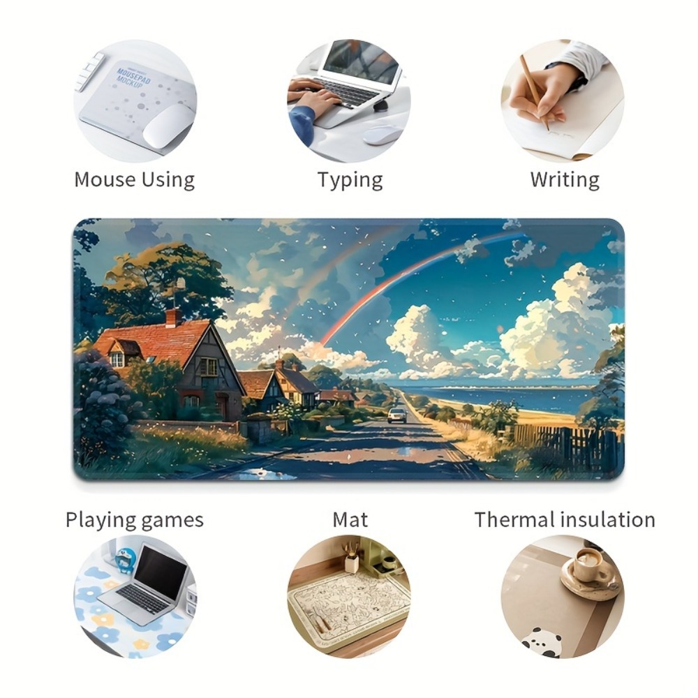 대형 해안 마을 데스크탑 매트 - PC 액세서리, 게이 - Gaming Accessories For Pc Setup 리뷰 및 가격